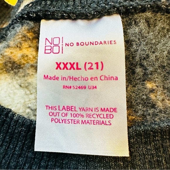 NWT NOBO Junior’s Lightweight Long Sleeve Sun/ Mushroom Graphic Sweatshirt - Picture 12 of 13